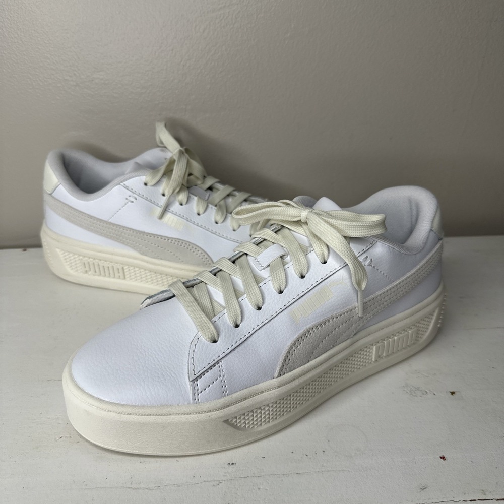 PUMA Smash 3.0 Mono Twist Women's Sneakers 8.5 White